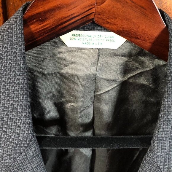 Evan-Picone Mens Suit Blazeer Jacket 42R Wool Gray Houndstooth Single-Breasted - Picture 11 of 15